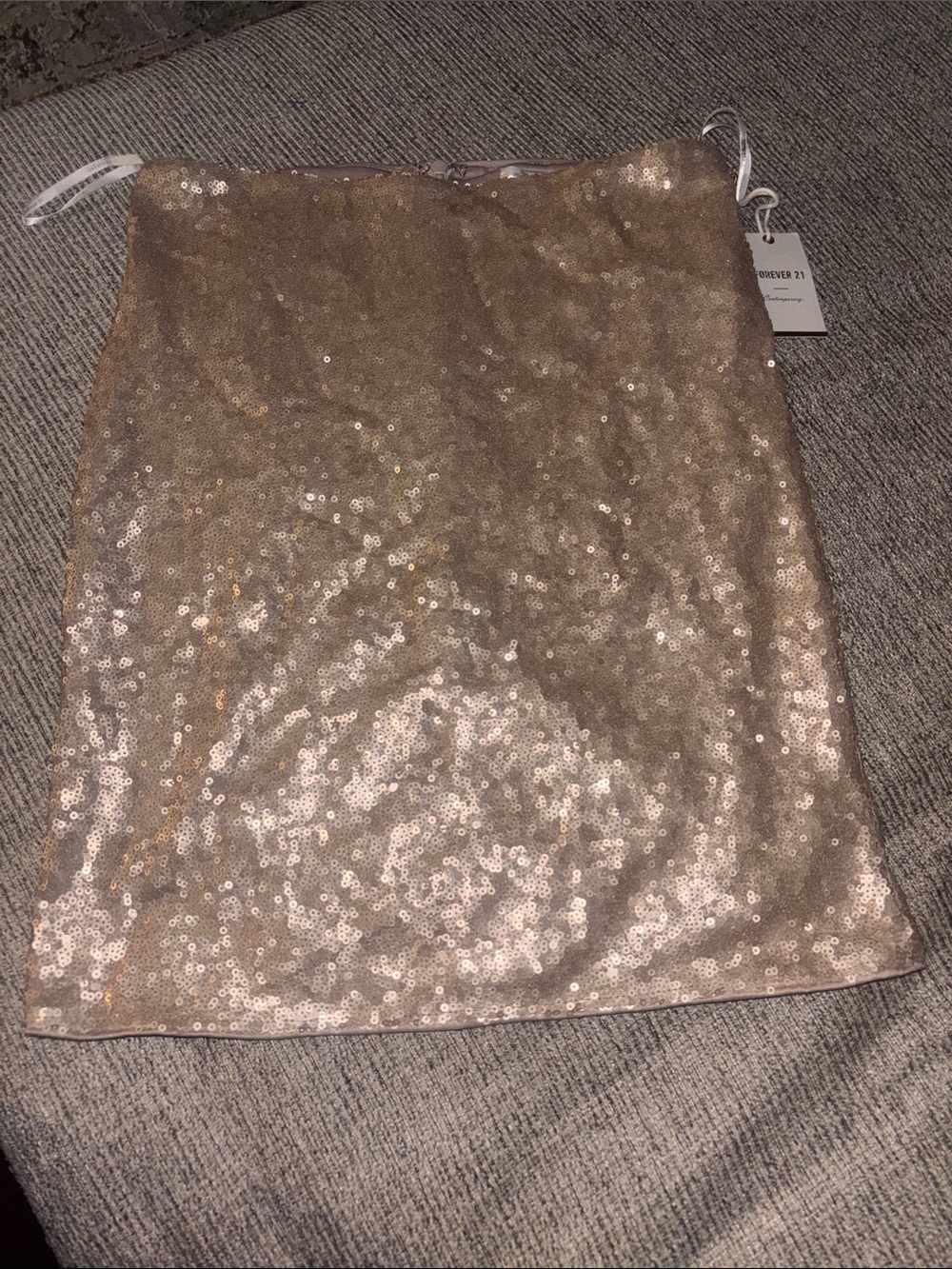 Forever 21 Rose Gold Sequin Mini Skirt